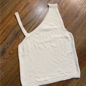 English Factory Cream Knit Asymmetrical Tank Top